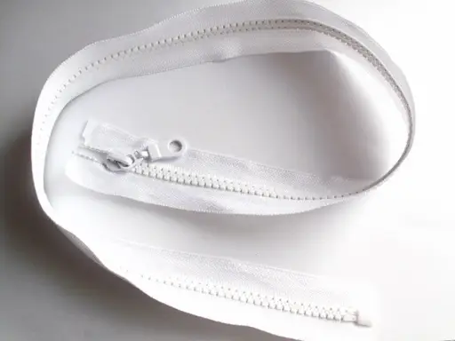 Zips kostený deliteľný 60cm/biely