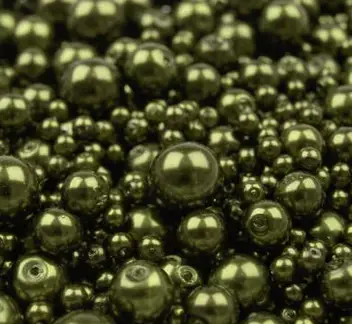 Korálky sklenené perly voskované 4-12mmx 100g/army zelené