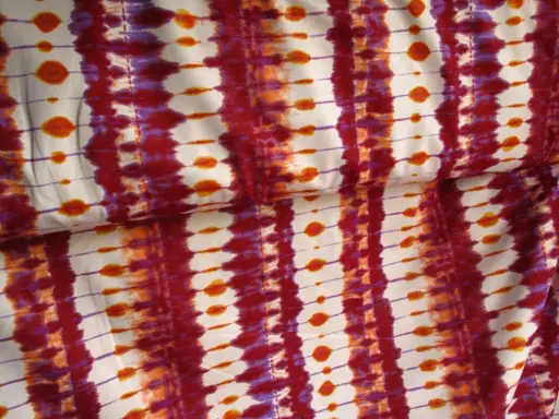 Úplet PES elastický batika 9130/oranžovo- ružovkasto- fialový