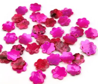 Korálky perleťové kvietky 12mmx 40ks/ružovofialové