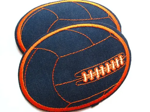 Nažehľovačka lopta americký fotbal 110x82mm/jeans- oranž