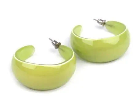 Náušnice plastové kruhy 35mm/jablkové zelené