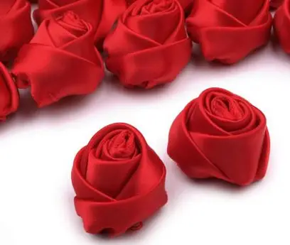 Ruža saténová púčik 30mm/červená