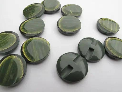 Gombík SP glazúra perleť 23mm/olivovozelený