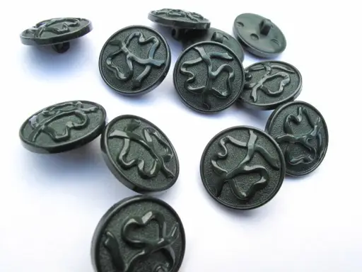 Gombík SP hladký motýľ 22mm/zelený tmavý