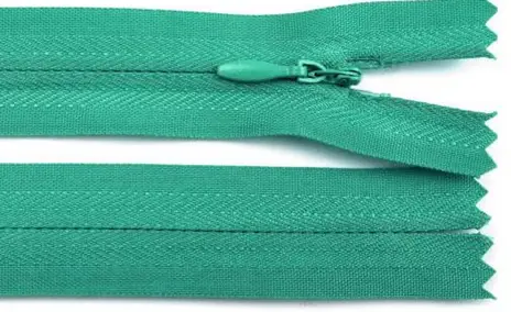 Zips skrytý polyester 60cm/smaragdový