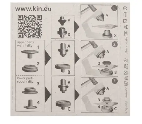 Kovové cvoky nitovacie v kartóne farbené 15mm/čierne