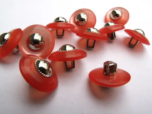 Gombík SP mačacie oko kov. guľka 15mm/strieborno- ružový