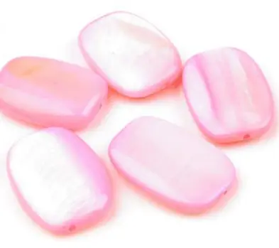 Korálky sklenené oválky perleť zaoblené 15x20mmx 19ks/ružové jemné