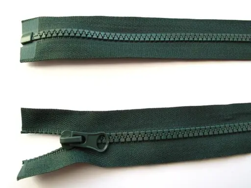 Zips kostený deliteľný 75cm/machový zelený tmavý
