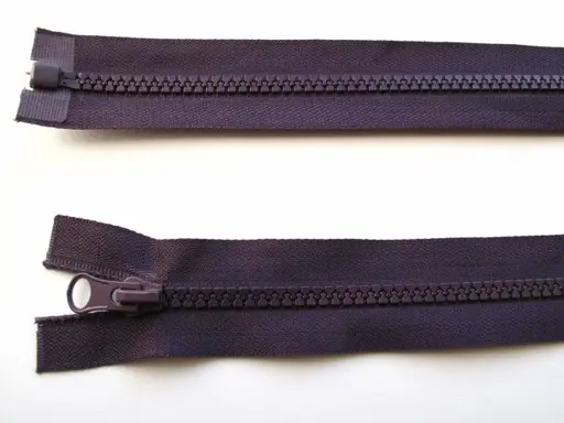 Zips kostený deliteľný 75cm/slivkový fialový
