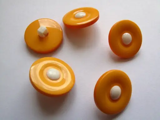 Gombík SP hladký s guľkou 22mm/bielo- oranž svetlý