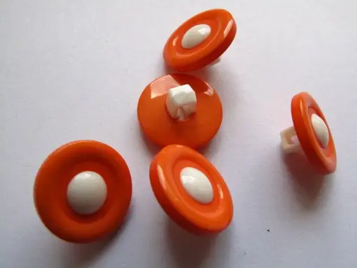 Gombík SP hladký s guľkou 15mm/bielo- oranž