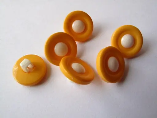 Gombík SP hladký s guľkou 15mm/bielo- oranž svetlý
