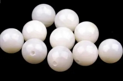 Korálky sklenené perleťové 7mmx 20ks/smotanové