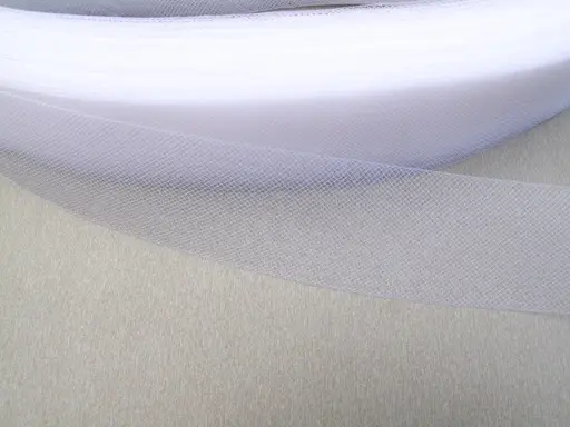 Modistická stuha- krinolína 45mm hustejšia/biela