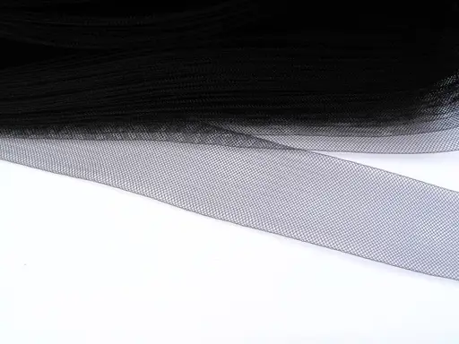 Modistická stuha- krinolína 45mm hustejšia/čierna