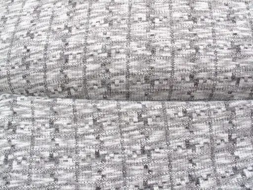Pletenina elastická Akryl jemný vzor/bielo- šedá