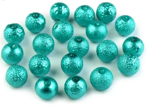 Korálky sklenené perly voskované vrúbkované 10mmx 20ks/smaragdové svetlé
