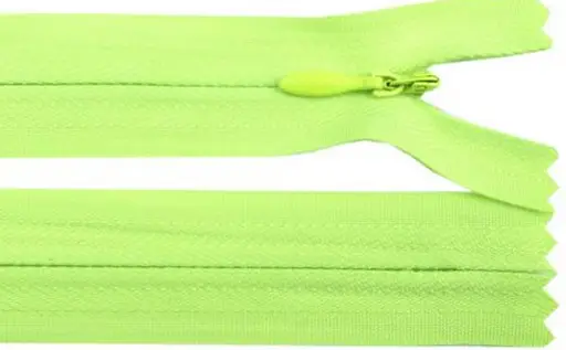 Zips skrytý polyester 60cm/žltozelený výrazný
