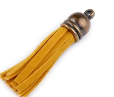 Strapec prívesok ozdobný 4,8cm/staromosadz- horčicový žltý