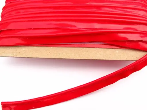 Výpustka koženková 10mm/červená výrazná lesklá
