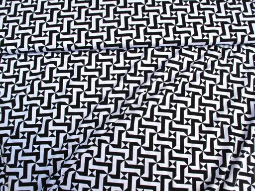 Úplet Viskóza elastický labyrint 5000801/čierno- biely