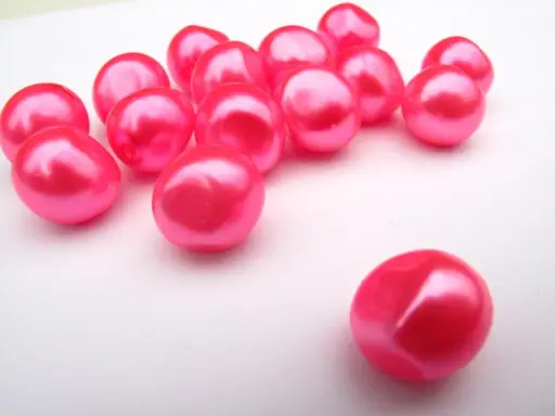 Perly sklenené voskované nugety 13x15mmx 15ks/ružové reflexné