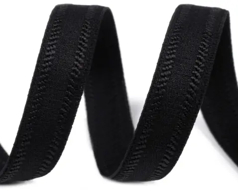 Guma ramienková zdobená 12mm/čierna