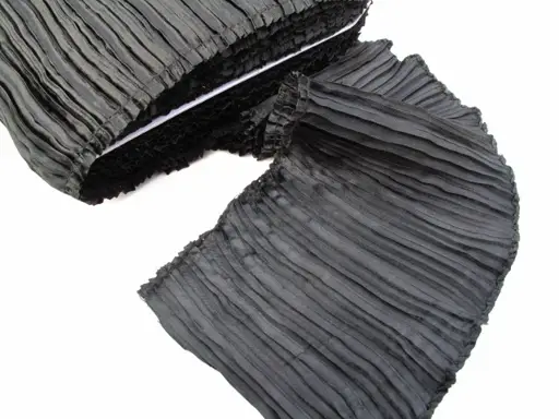 Prýmka plisovaná satén 130mm/čierna