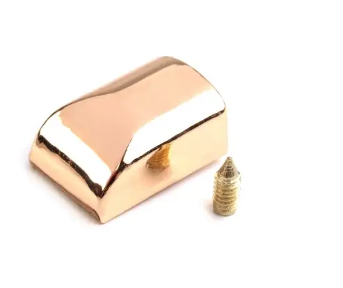 Koncovka na zips kovová dutinka 10x14mm/červenozlatá