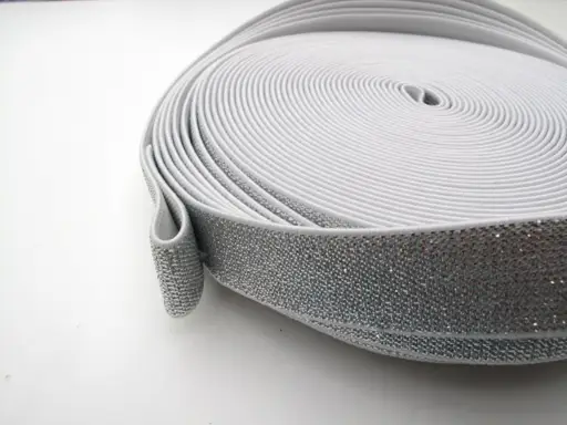 Guma odevná ozdobná metal 2cm/strieborná
