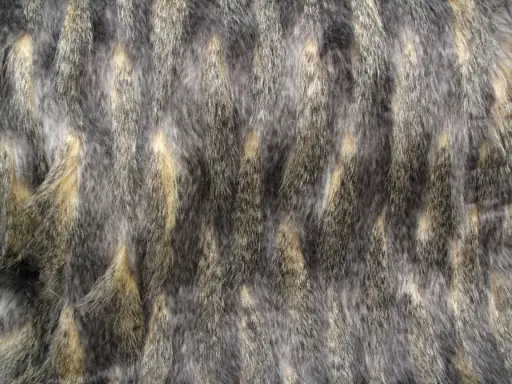 Kožušina umelá dlhší vlas vzor/maslovo- svetlošedo- šedá