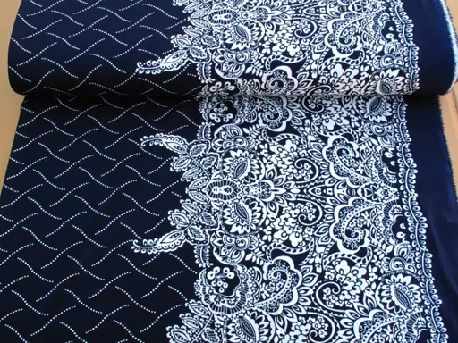 Úplet PES elastický hrubší bordúra oriental/bielo- tmavomodrý