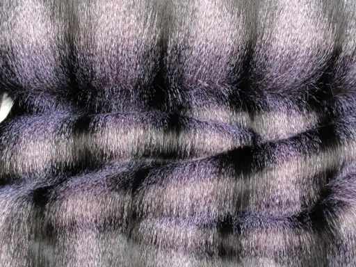 Kožušina umelá dlhší vlas trojfarebná KR/šedo- lila- čierna
