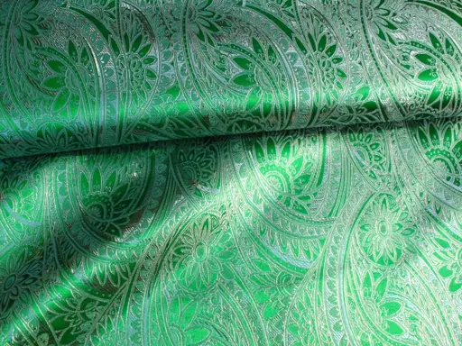 Brokát Marrakech 10/strieborno- trávový zelený