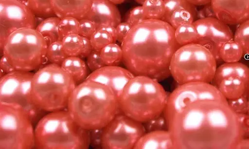 Korálky sklenené perly voskované 4-12mmx 100g/mrkvové
