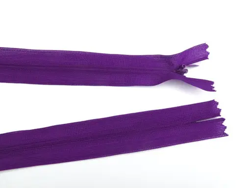Zips skrytý dederón 18cm/fialový purpur