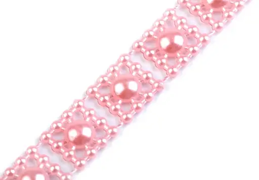 Borta plast s perličkami 9mm/ružová perleťová