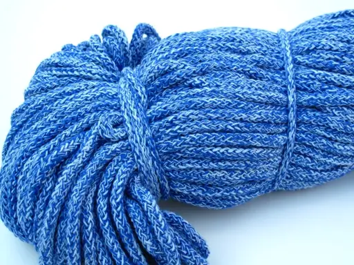 Odevná šnúra bavlnená 6mmx 10m/melír indigo modrý