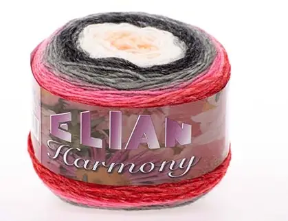 Pletacia priadza Elian Harmony 926/červeno- ružovo- marhuľovo- sivo- smotanová