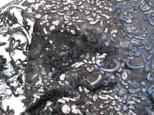 Krajka bordúrová flitre 450mm/čierna