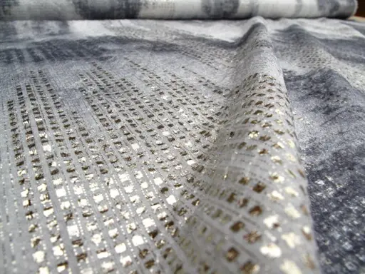 Úplet Polyester elastický krepovaný batika Sofie/strieborno- šedý