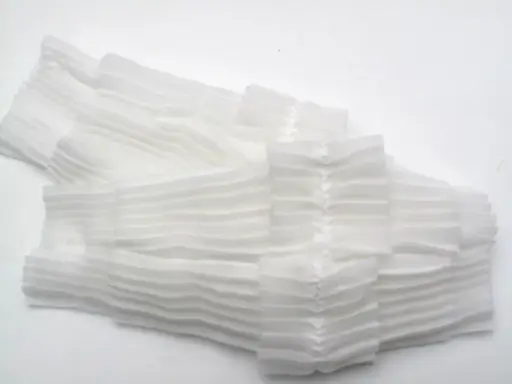 Manžety elastické volány plisé 17cm/biele
