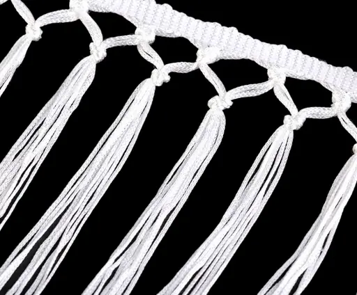 Strapce šnúrkové lesklé viazané 250mm/biele