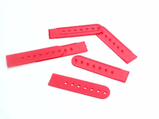 Zapínanie na šiltovky plastové posuvné 2x20x80mm/červené