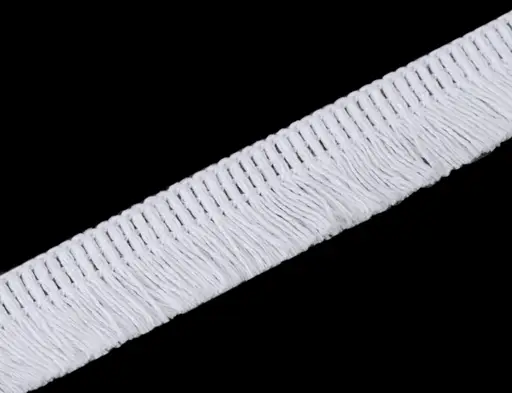 Prýmka strapčeky bavlnená 17mm/biela