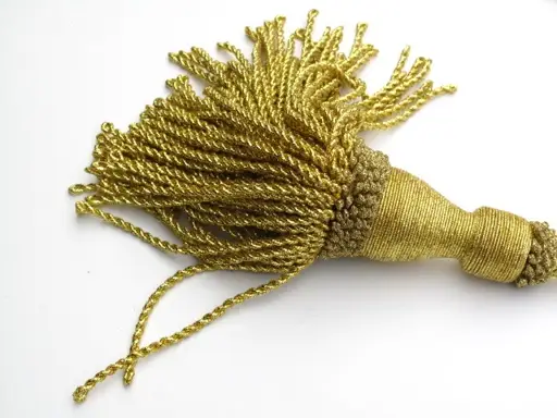 Záclonová šnúra úväzok so strapcom metal 65cm/zlatý