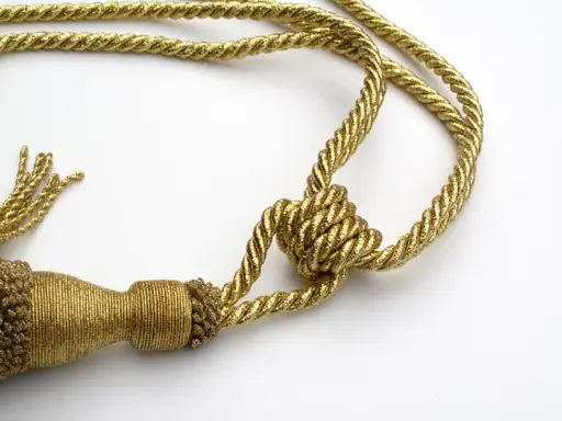Záclonová šnúra úväzok so strapcom metal 65cm/zlatý