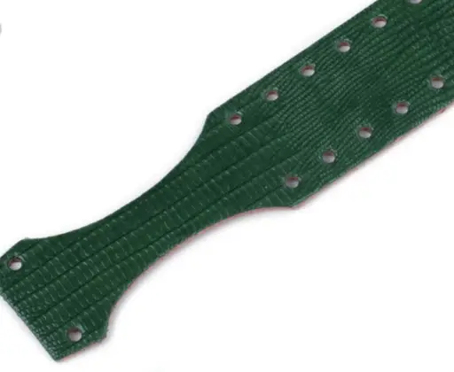 Rúčka na tašku koženka s dierkami polotovar 4x67cm vzor/smrekovo zelená